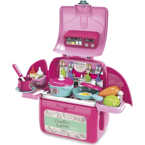 ODS - Maisonelle, Zainetto Cucina 2 in 1, Zaino Trasformabile in Cucina Giocattolo, con Accessori Inclusi, 21,5 L x 40 H x 39,5 P cm, Età Consigliata +3 Anni