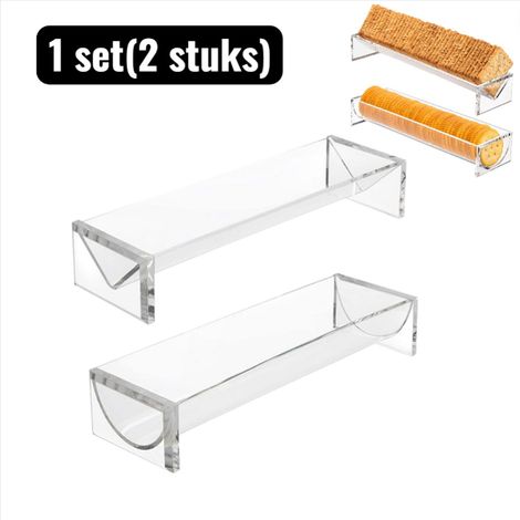 Présentoir rectangulaire transparent acrylique à étages, formes U et V, pour gâteaux, biscuits et desserts, mariages et fêtes, lot de 2 pièces (1/4)