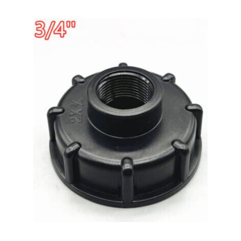 Adaptateur IBC s60x6 Convexe Épaissi pour Cuves 1000 Litres avec Raccord Femelle 3/4 Pouce (1/3)