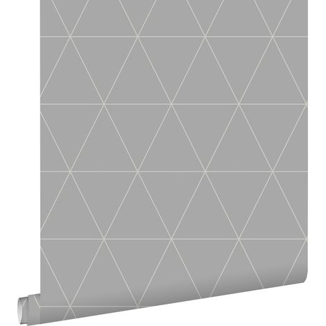 papier peint triangles graphiques gris chaud - ESTAhome (1/5)