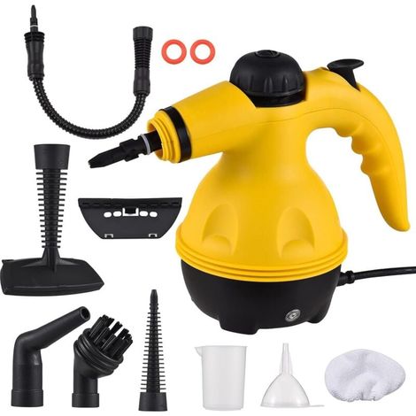 Nettoyeur à vapeur portable 1000 W Pression 3 bar  300 ml Chauffage rapide avec bec pivotant verrouillage de sécurité et accessoires de nettoyage maison (1/5)