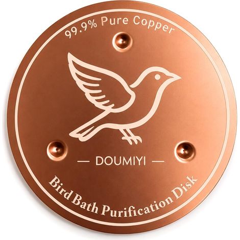 Plaque De Nettoyage pour Abreuvoir À Oiseaux,Une Dizaine De Jours Eau Claire,Disque Cuivre Oiseaux,Purification Sûre Fontaine Jardin,cuivre Pur (1/5)