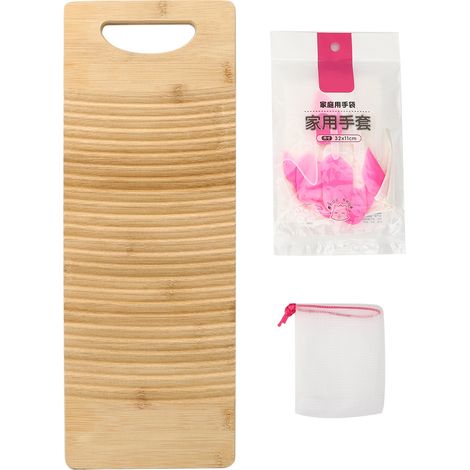 Planche à laver en bois épais pour ménage, outils de nettoyage de vêtements, accessoires de blanchisserie. (1/5)