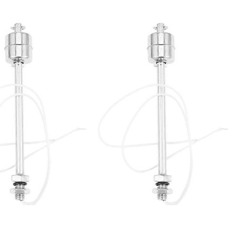 Lot de 2 interrupteurs à flotteur en acier inoxydable de 150 mm pour réservoir de liquide, capteur de niveau d'eau 220 V (1/5)