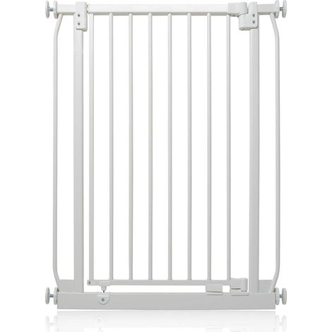 Safetots Extra Tall Elite Safety Gate, 65.5cm - 74.5cm, Matt White, Extra Tall 96.8cm in Height, Pressure Fit Stair Gate