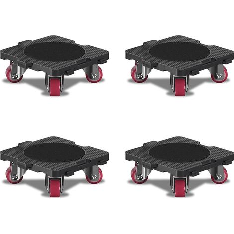 Verbindbare Rollen – 4er-Set – ABS und Stahl – 360° drehbar – Für schwere Möbel – 12 x 12 x 5,5 cm (1/5)