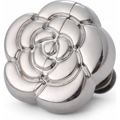 Attache rideau magnétique camélia argent pour salon et chambre (1/5)