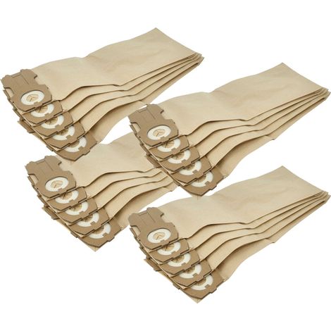 vhbw 20x sacchetto compatibile con Vorwerk folletto VK 119, VK 120, VK118, VK119, VK120, VK 118 aspirapolvere - carta, 24,3cm x 8,7cm Marrone