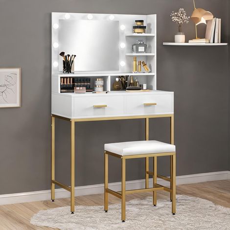 Coiffeuse bianco en mDF truciolato 80 x 40 x 138 cm (1/5)