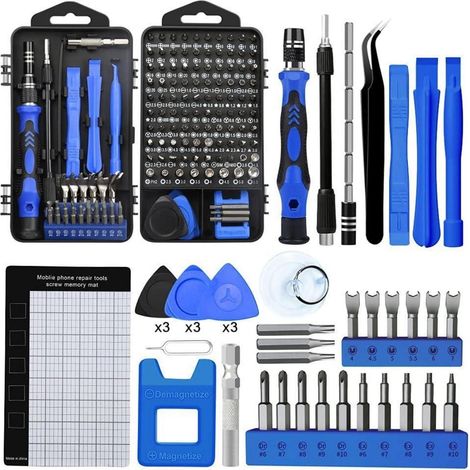 Schraubendreher Set 138in1 magnetisch Präzision Elektronik Dunkelblau (1/5)