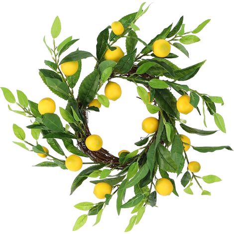 Guirlande Citron Artificielle - 35 cm ou 45 cm - Pour Porte Intérieure Extérieure Fenêtre - Décoration Printemps Été - 1 Pièce (1/5)