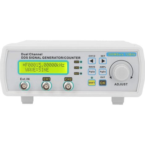 Signalgenerator DDS DC 5V 20MHz Zweikanal-Arbiträrwellenform-Frequenzzähler EU-Stecker 100–240V (1/5)