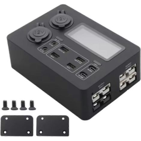 Hub de chargement USB pour voiture avec lumière LED et port Type C pour une gestion efficace de l'alimentation sans câble (1/5)