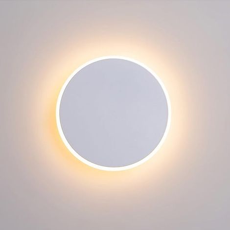 Applique murale tactile LED ronde minimaliste nordique, 30 cm x 3,5 cm (blanche), avec fonction de changement de couleur à trois couleurs. (1/5)