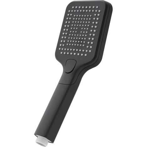 Doccetta quadrata 26,6 cm con tre tipi di getto nero opaco in ABS Hidra (1/3)