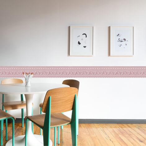 Frise murale adhésive géométrique 5 cm x 300 cm – Rose clair et foncé – Autocollante et repositionnable – Décoration intérieure rapide – Plage (1/5)