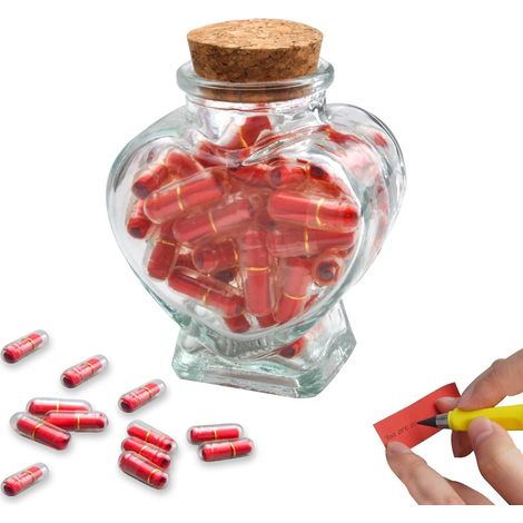 DIY Letter Capsule Message in a Glass Bottle, Wishing Message Bottle for Valentine's Day, Birthday, Wedding, Men and Women (1/5)