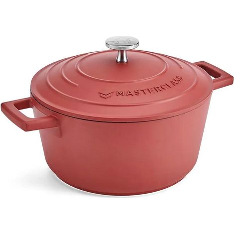 MasterClass Kleine Kasserolle mit Deckel 2,5L/20 cm, leichter Aluminiumguss, geeignet für Backofen und Induktionskochfeld, rot