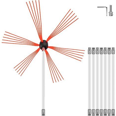 Chimney Sweeping Rods, Flexible Nylon, Chimney Brush, Drill Adapter, Pellet Stove (1/5)