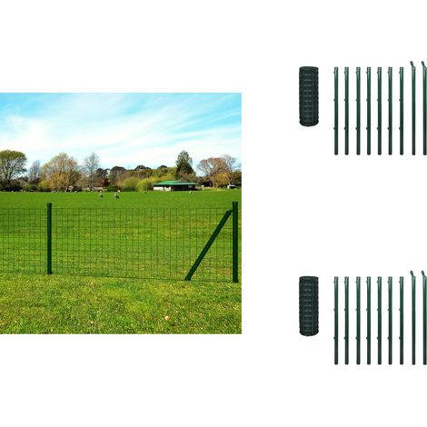 Clôture euro acier 10x1,0 m vert - Clôture En Acier - Clôture Pvc - Clôture Jardin - Clôture Poule - Clôture Chien (1/3)
