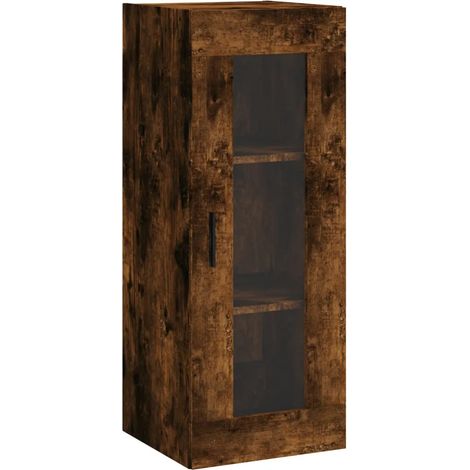Elegante armadio a muro con ampio spazio di archiviazione 34,5 x 34 x 90 cm in legno multistrato rovere fumo 020048693
