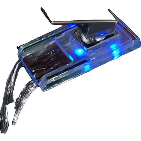 Robinet à détection de température LED, construction en laiton et en verre, alimenté par batterie, noyau de valve en céramique, dimensions 75 mm x 173 mm, indicateurs LED changeant de couleur (1/5)