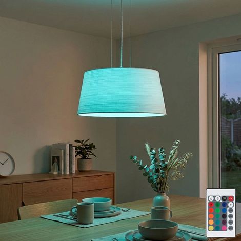 Lampada a sospensione in vetro a LED set di luci per faretti a sospensione con telecomando, inclusa la lampadina LED RGB (1/5)