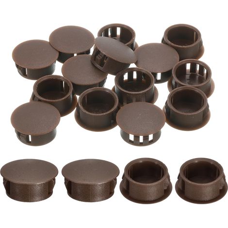 28Pcs Bouchon de Trou en Nylon, 18.5-19mm Diamètre de Trou Bouchon d'étanchéité Rond Souple et Flexible de Verrouillage Bouchons en Caoutchouc pour Bouteille, Tuyaux, Cuisine, Brun (1/5)
