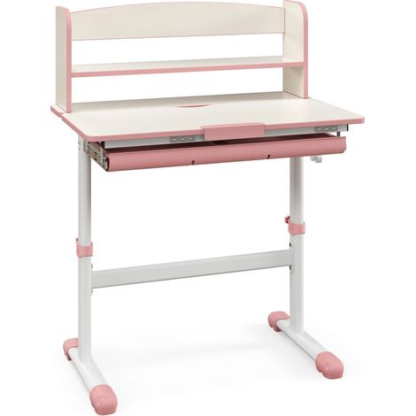 Enfant, bureau d'étude pratique avec rangement facile, hauteur réglable, plateau inclinable et grand tiroir (1/5)