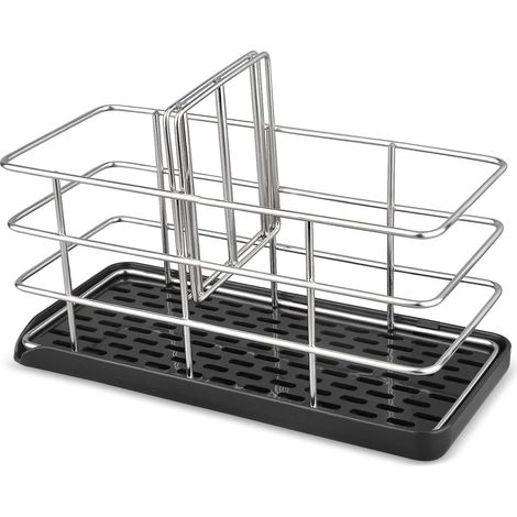 porte Eponge Evier Cuisine,rangement Pose Range Porte Ponge Cuisine Organiseur Pour A Poser Inox,ventouse Support Eponge Evier Avec Bac De Rcuprat (1/5)
