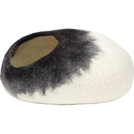 Lit Niche Grotte pour Chat Maison pour Chat, Ombré Blanc/Noir, Coloré et Amusant, Robuste à l'extérieur