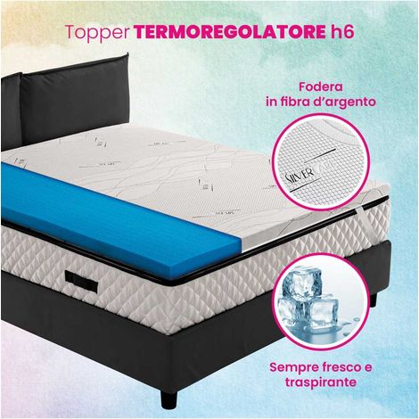 Topper Matrimoniale 170x190 Fresco 6,5 cm, Tessuto Antimicrobico (1/5)