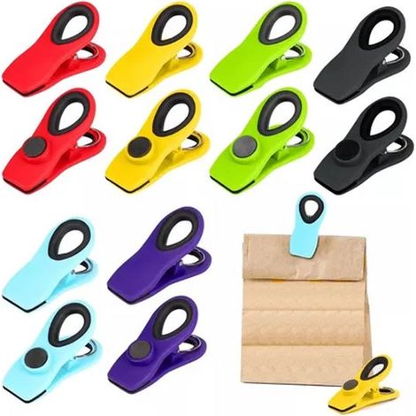 12 Clip di freschezza Clip magnetiche Clip magnetiche per frigorifero Clip di chiusura Clip di freschezza Clip di chiusura Piccole clip Clip robuste Clip di chiusura Snack (1/5)