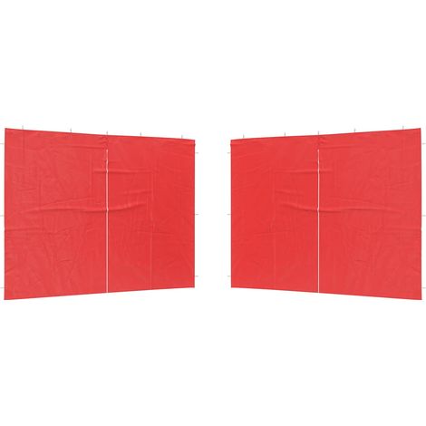 vidaXL  Party Tent Sidewall  2 pcs Red 300 x 195 cm PE and Steel
