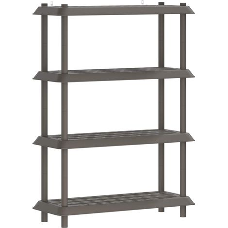 vidaXL Shelving Unit 4-Tier 100 x 40 x 136.5 cm PP Light Grey