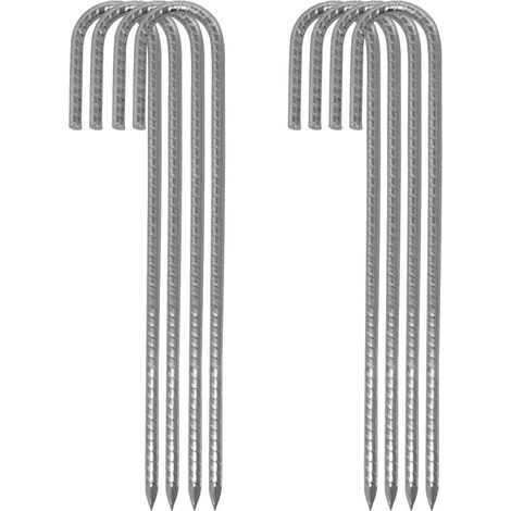 Lot de 12 piquets de tente robustes en acier galvanisé de 30,5 cm pour camping, trampoline, chapiteaux et voyages en plein air (1/5)