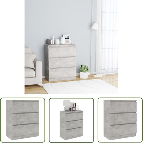 Furniture Limited - Buffet Gris béton 60x35x76 cm Bois d'ingénier (1/5)