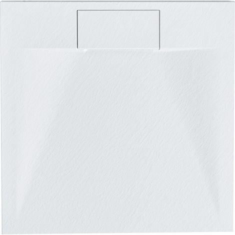 Plato de ducha minimalista con desagüe SMC efecto piedra natural 80 x 80 x 3 cm blanco Azzurro