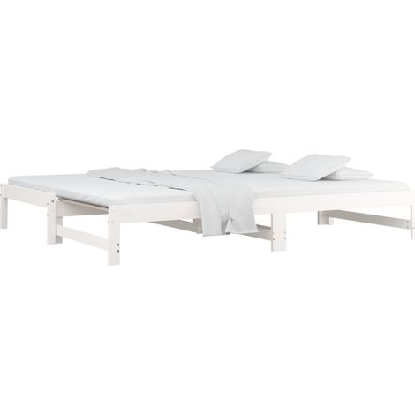 vidaXL Lit coulissant sans matelas blanc 2x(80x200)cm (1/5)