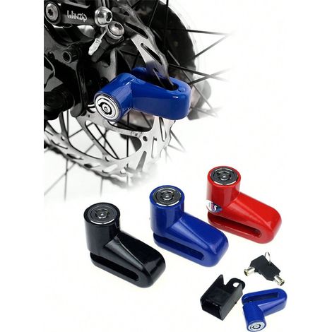1 pc Cadenas antivol pour vélo de montagne mini avec support de fixation, cadenas de frein à disque pour moto, cadenas de sécurité pour vélo noir (1/5)