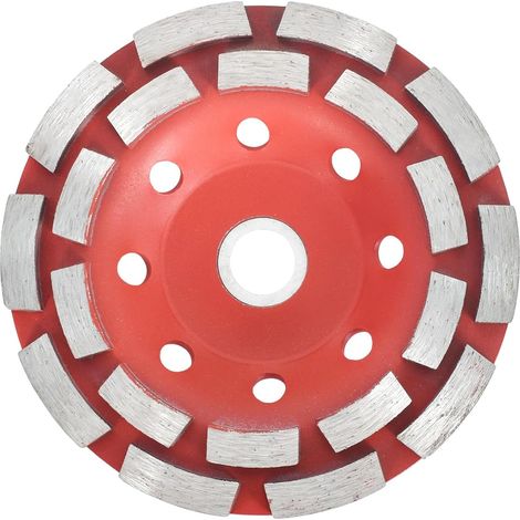 125 x 22.23 mm Abrasive Diamond Disc, Double Row Diamond Cup Grinding Wheel, Universal Grinding Disc for Sanding Concrete, Natural Stone, Marble, Plaster, Granite, Screed, Masonry (1/5)