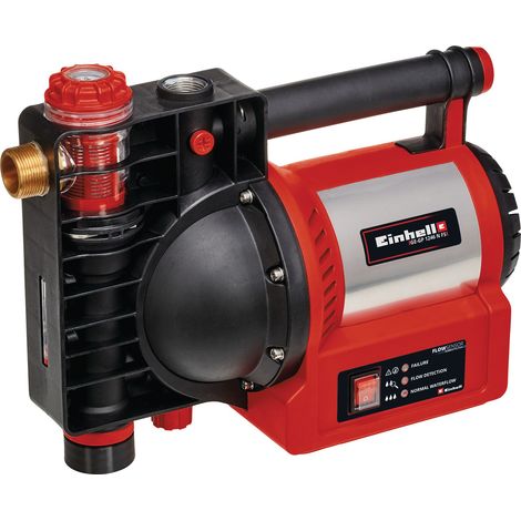 Einhell Pompe d’arrosage GE-GP 1246 N FS (1 200 W, 4 600 litres par heure, indicateur de niveau d’eau/d’encrassement/ d’aspiration, protection contre la marche à vide, capteur de débit avec LED) (1/5)