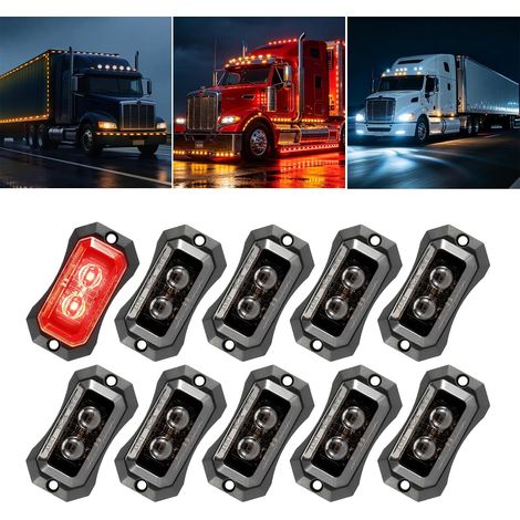 10 x Universal Red LED Marker Lights 12V-24V (1/5)