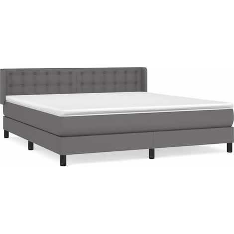 Maison Exclusive - Boxspringbett mit Matratze Grau 160x200 cm Kun (1/5)