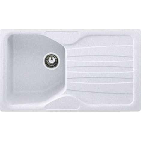 Lavello 1 vasca con gocciolatoio reversibile Franke CUG 611 in fragranite bianco