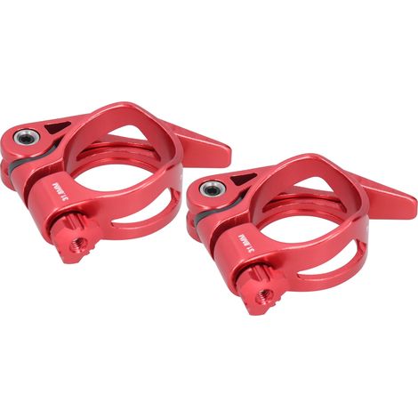 Collier de Selle Rapide en Alliage d'Aluminium 31.8mm pour Vélo VTT, Fixation de Tube C73 Rouge