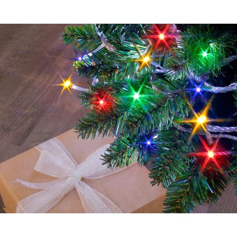 Guirlande lumineuse de Noël 128 LED multicolore 8 m câble argent (1/3)