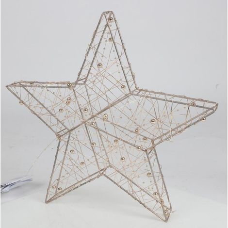 12x Drahtstern mit LED Beleuchtung Höhe 33cm Weihnachtsdeko Weihnachtsstern (1/5)