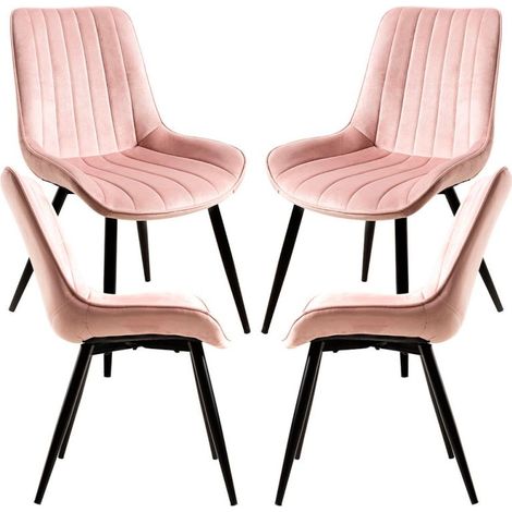 Packs Sillas Comedor - Pack 4 Sillas Lene Terciopelo - Rosa (1/4)