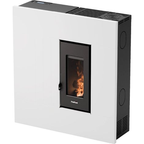 stufa a pellet slim ermetica freepoint "res 7 t2" bianco 6,9 kw con wi-fi (1/4)